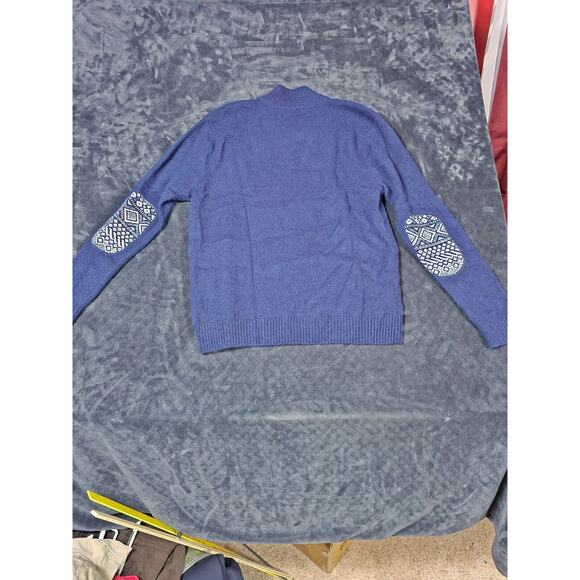 Penguin Blue LambsWool Crew Pullover Sweater - XL Mens Elbow Pads - Picture 5 of 9